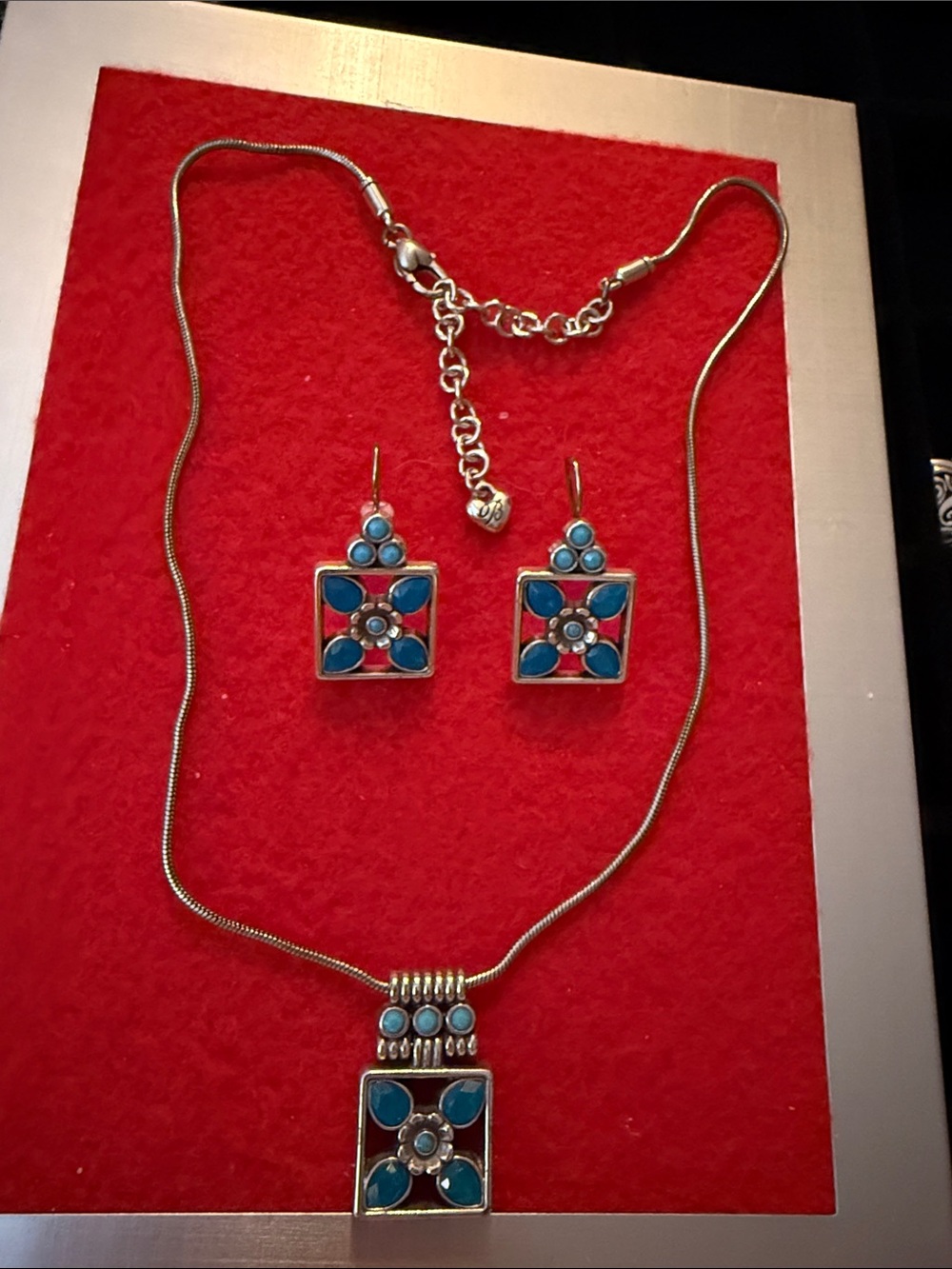 Brighton Nepal Turquoise Necklace & Matching Earrings Set